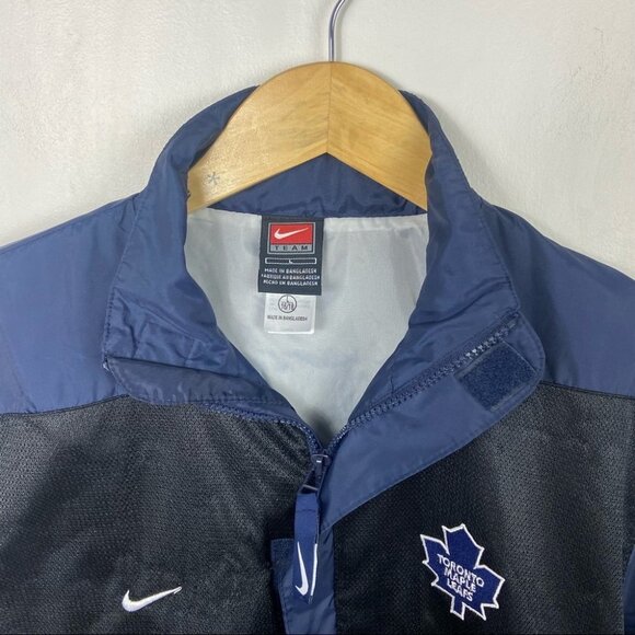 Nike Toronto Maple Leafs Boys Jacket Wind Breaker Coat Lightweight Blue Coat L - Picture 5 of 8